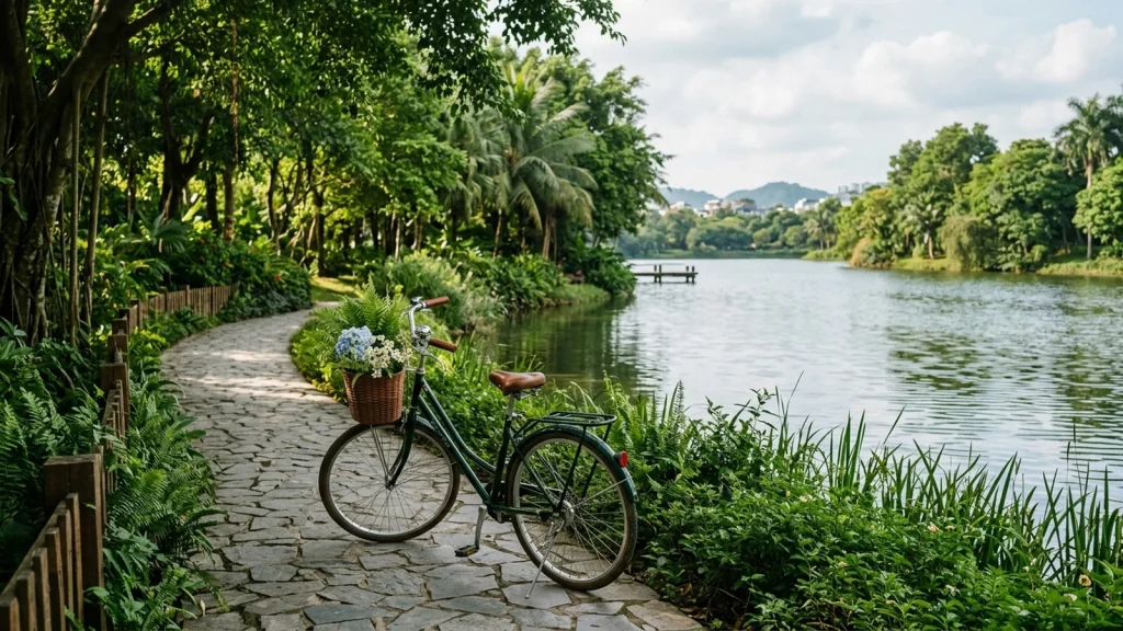 Ảnh minh họa trải nghiệm Chơi gì - Đạp xe và khám phá Ecopark theo nhịp chậm