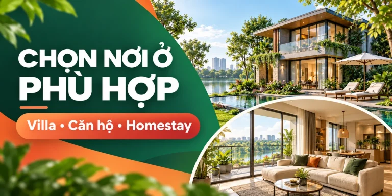 Chọn nơi ở phù hợp - villa, căn hộ và homestay